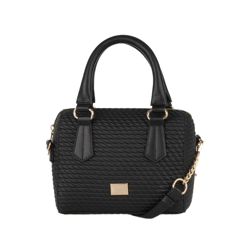 Bolsa Feminina Rafitthy Baú Pequena Tramada Preto - U