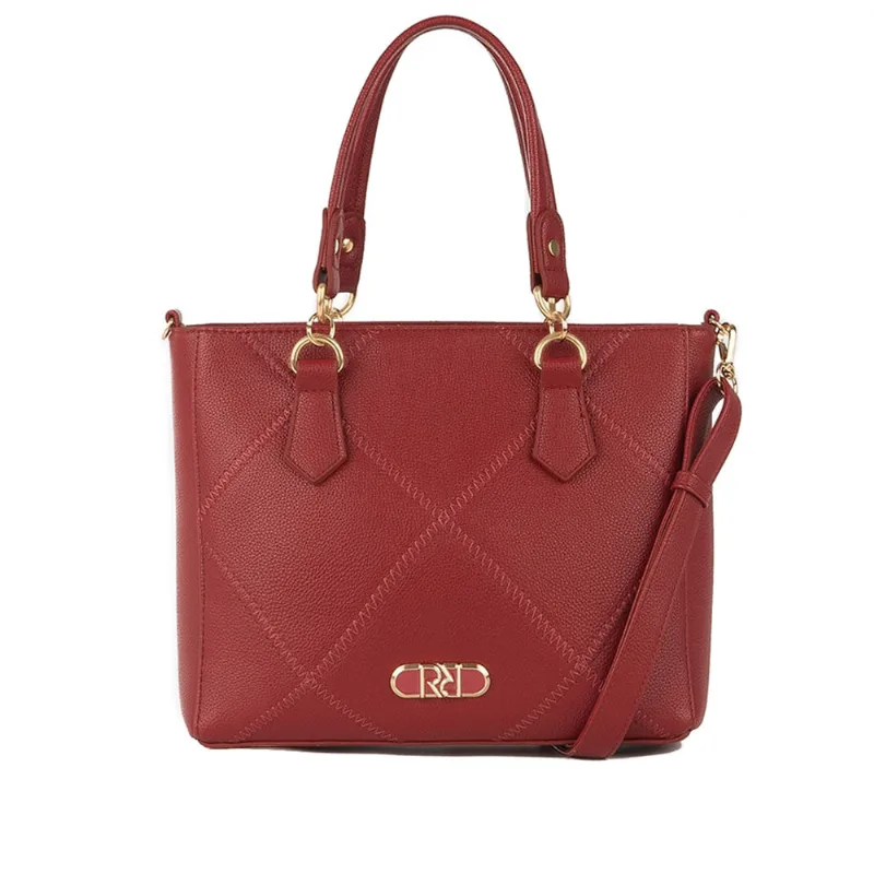 Bolsa Feminina Rafitthy Tote Média Costuras Bordô - U