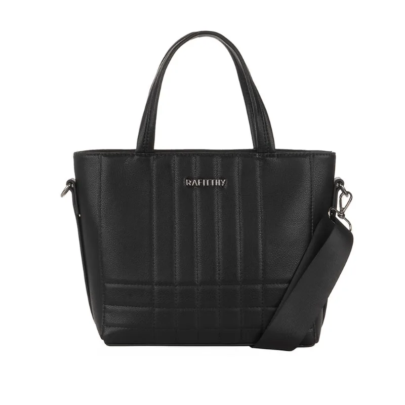 Bolsa Feminina Rafitthy Tote Média Linhas Preto - U