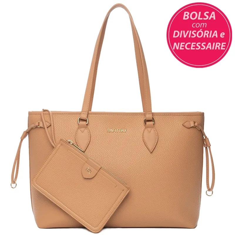 Bolsa Tote Feminina Shopper Ombro Rafitthy 28.24140 Nude