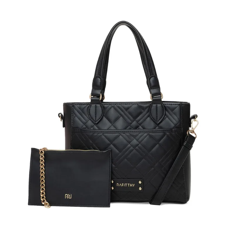 Bolsa Feminina Rafitthy Tote Média Corrente Preto - U