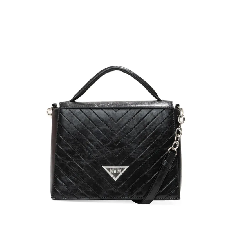 Bolsa Feminina Rafitthy Pequena Transversal Correntes Textura Preta - U