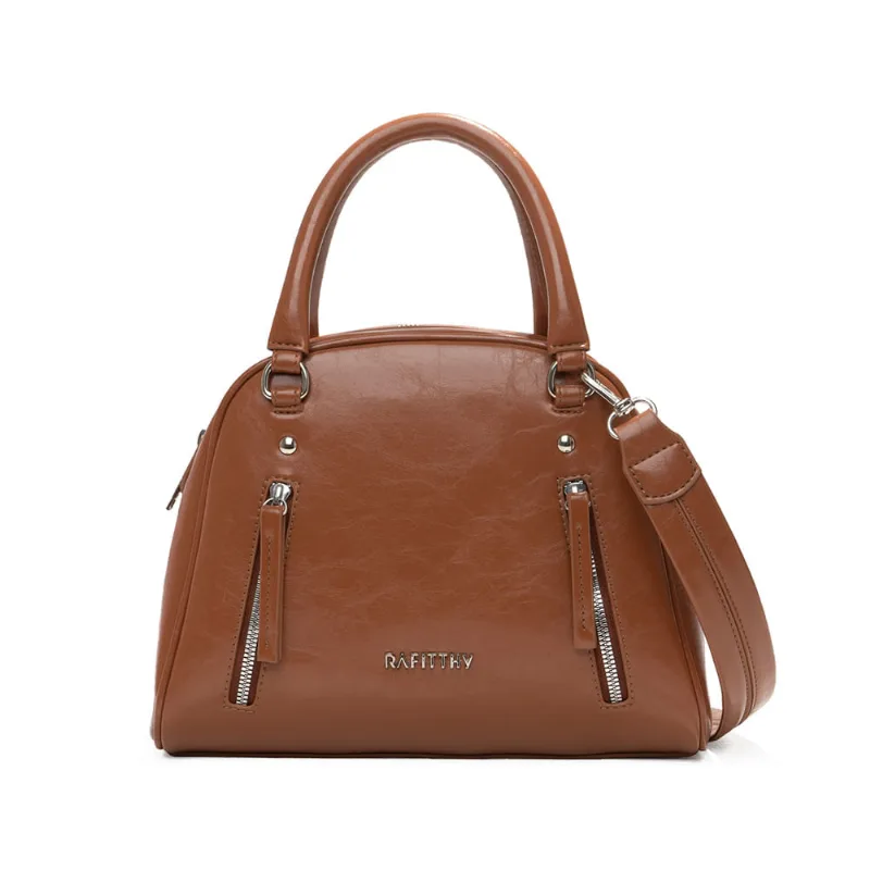 Bolsa Feminina Rafitthy Tiracolo Média Zíper Caramelo - U