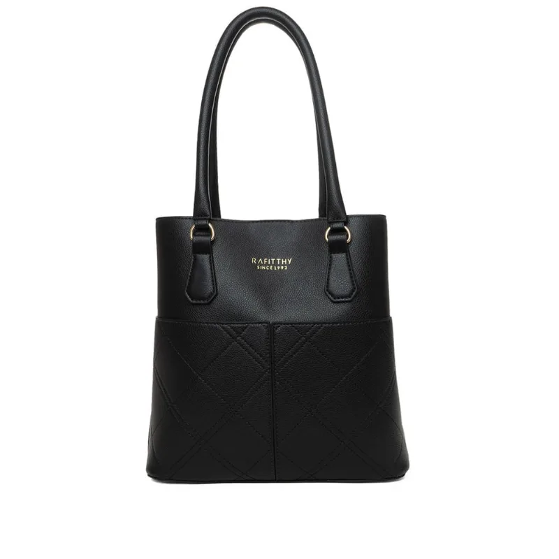 Bolsa Feminina Rafitthy Tiracolo Média Bolsos Costura Preta - U