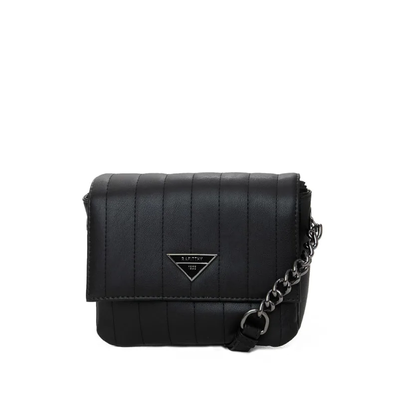 Bolsa Feminina Rafitthy Transversal Pequena Correntes Preta - U