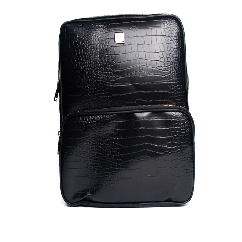 Mochila Feminina Rafitthy Grande Croco Preto - U