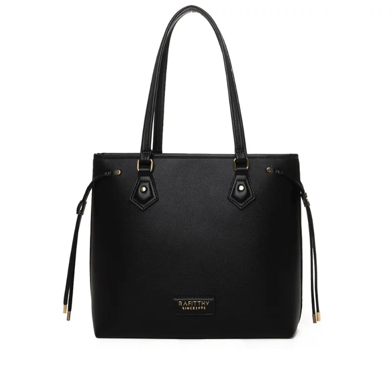 Bolsa Feminina Rafitthy Tote Grande Tiras Preta - U