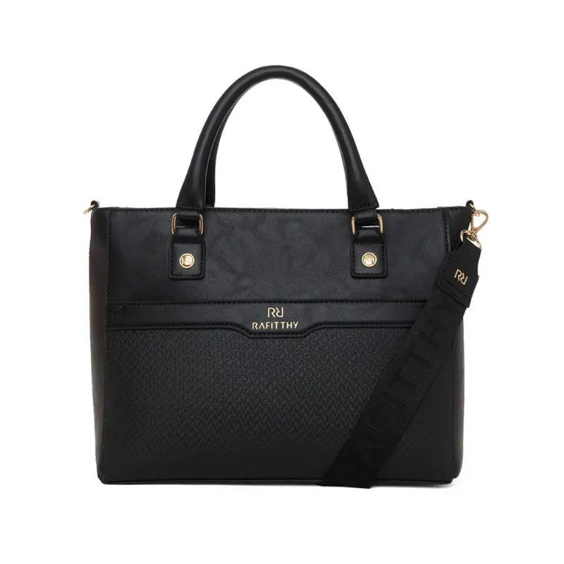 Bolsa Feminina Rafitthy Tote Média Textura Preta - U
