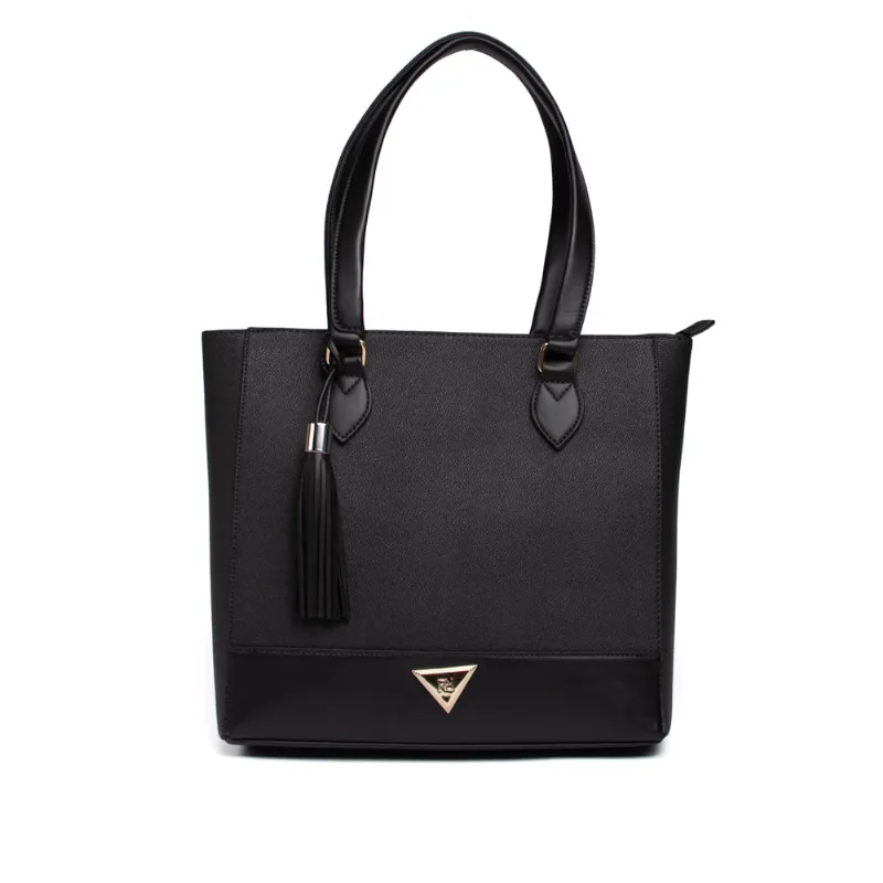 Bolsa Feminina Rafitthy Tote Grande com Tessel Preto - U