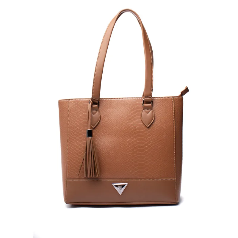 Bolsa Feminina Rafitthy Tote Textura em Croco Grande Café - U