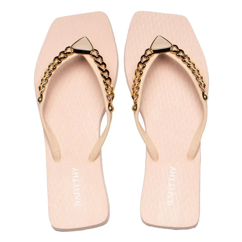 Chinelo Feminino Rafitthy Charm Rosa Claro/Dourado - 36