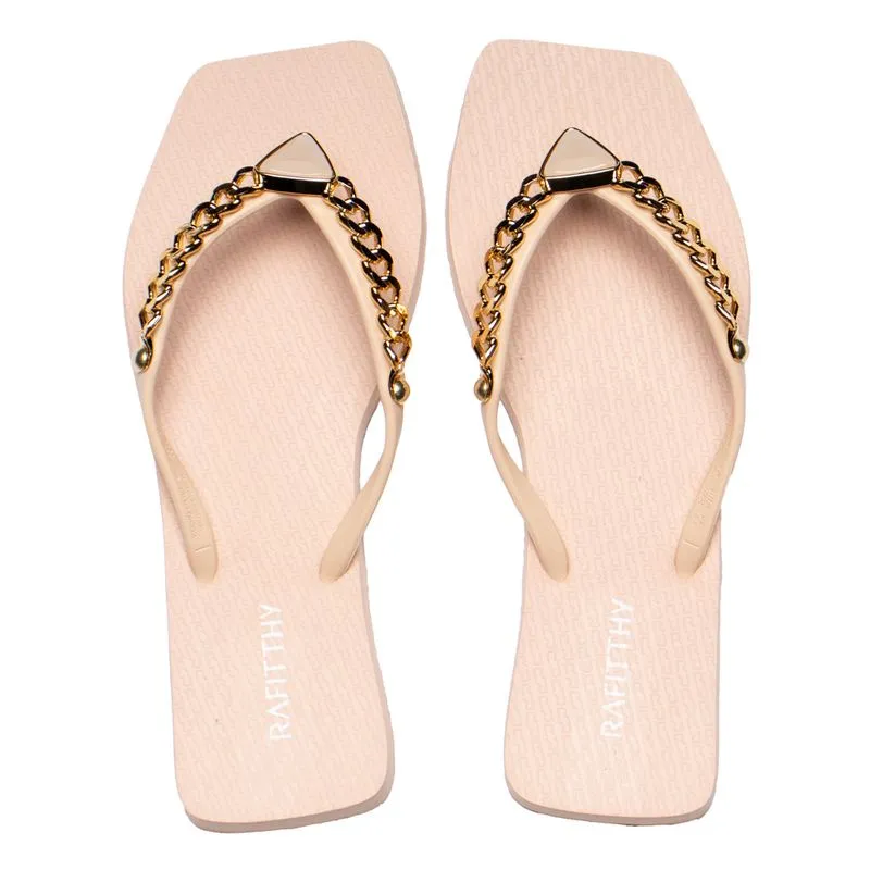 Chinelo Feminino Rafitthy Charm Rosa Claro/Dourado - 40