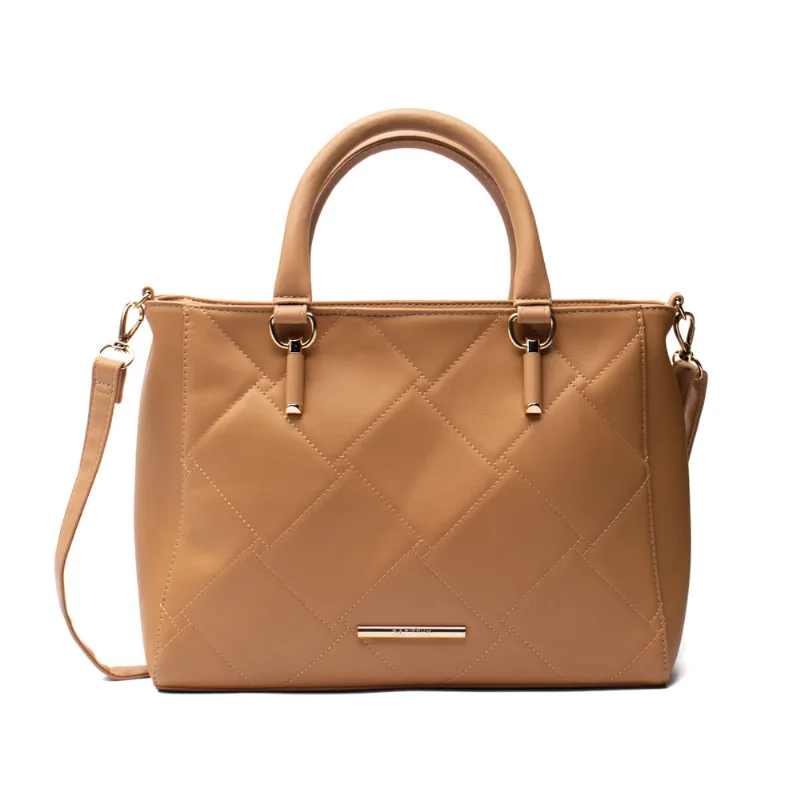 Bolsa Feminina Rafitthy Transversal em Matelassê Média Caramelo - U