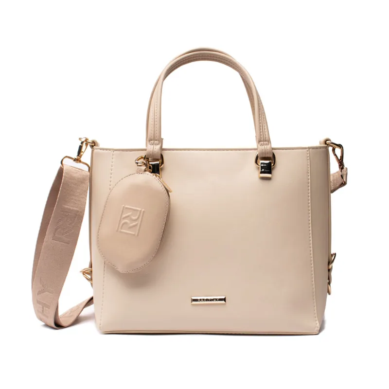 Bolsa Feminina Rafitthy Transversal com Porta Moedas Média Bege - U