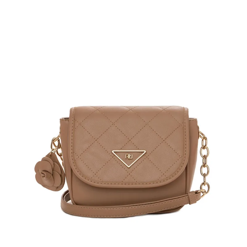 Bolsa Feminina Rafitthy Transversal Pequena Costuras Caramelo - U