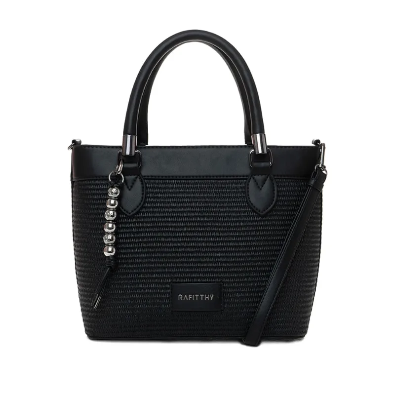 Bolsa Feminina Rafitthy Tote Média em Tressê Preto - U