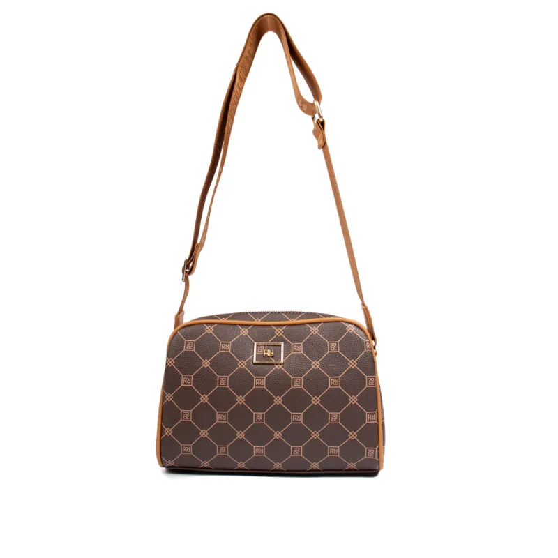Bolsa Feminina Rafitthy Transversal Pequena Marrom/Caramelo - U