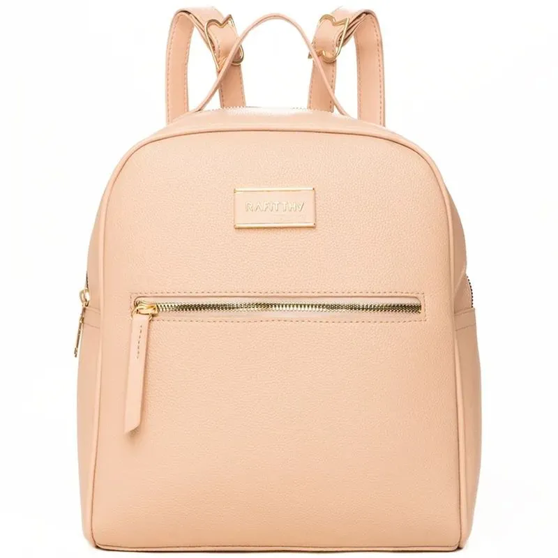 Mochila Feminina Casual Rafitthy Bege Texturizada UNICO