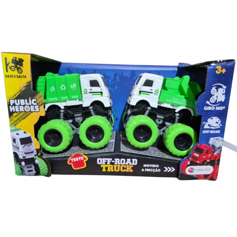 Carrinho Truck Monster Verde Brinquedo Roda Grande Infantil