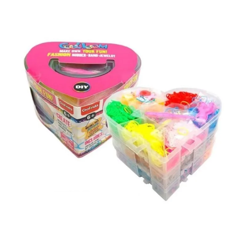 Kit Elásticos Pulseiras Coração 4500 Peças Shiny Toys 001202 - SHINY TOYS