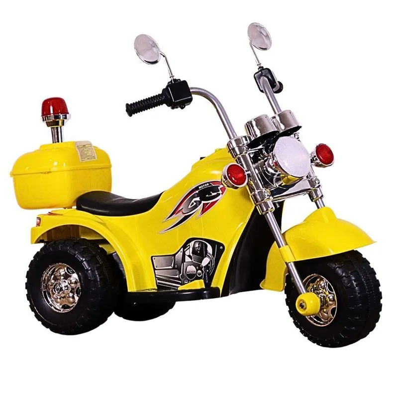 Moto Elétrica 6v Infantil Amarela Com Som E Luz - Shiny Toys