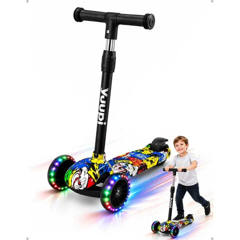 PATINETE INFANTIL COM RODAS LED E GUIDAO REGULAVEL