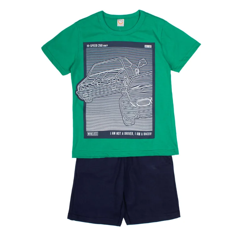 Conjunto Infantil Boca Grande Cars Menino Verde - 10