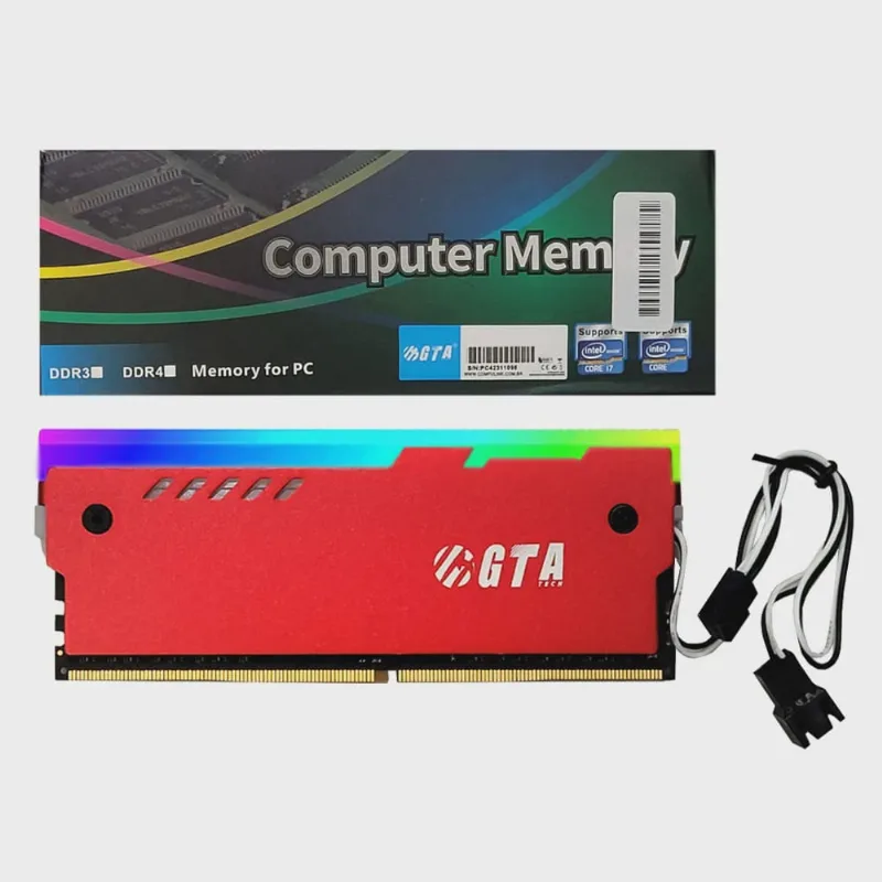 Memoria 16Gb Ddr4 3200 Cl22 1.2v Desktop c/ Dissipador rgb GT16G3200L20DCR gta Tech