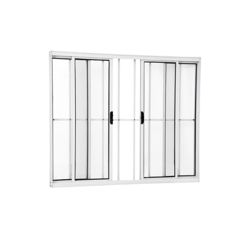 Janela vitro 4 folhas com grade alumínio branco - 1,00(A) X 1,50(L)