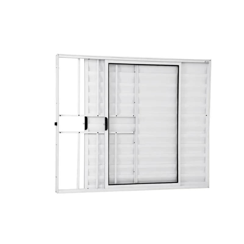 Janela veneziana 3 folhas 1,00(A) X 1,50(L) com grade aluminio branco