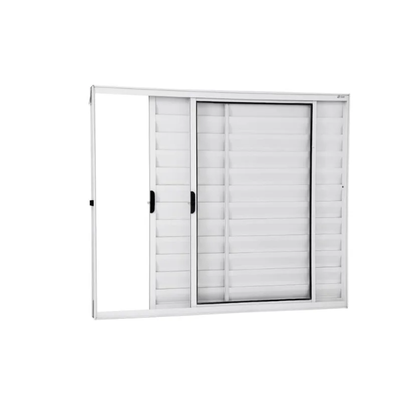 Janela veneziana 3 folhas 1,00(A) X 1,50(L) sem grade aluminio branco