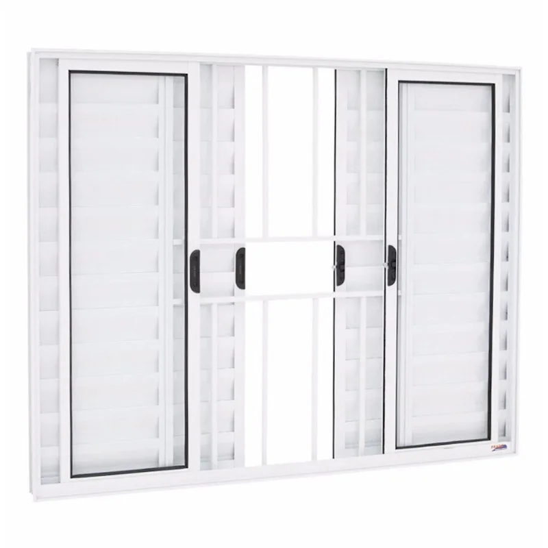 Janela veneziana 6 folhas 1,00(A) X 1,50(L) com grade aluminio branco