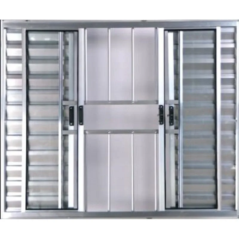Janela veneziana 6 folhas 1,00(A) X 1,00(L) com grade aluminio brilhante