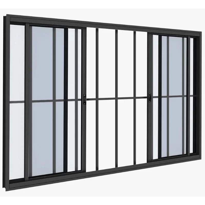 Vitro 4 Folhas 1,00 X 1,20 Com Grade Alumínio Preto