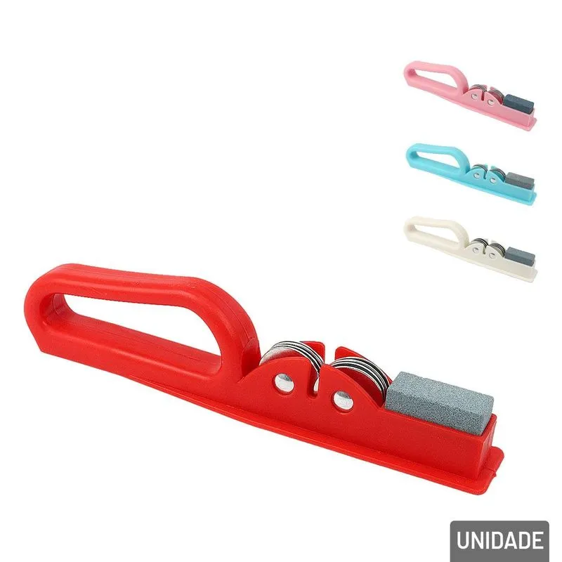 Afiador Amolador De Faca 20cm Metal Cabo Plástico - Tudo Em Caixa