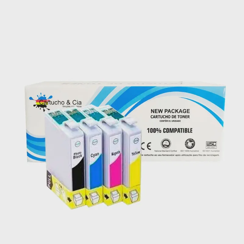 Cartucho de tinta compatível com epson T133320 T133 magenta TX120 TX135 TX320F TX125 T22 TX420W 8ML - Cartucho & Cia