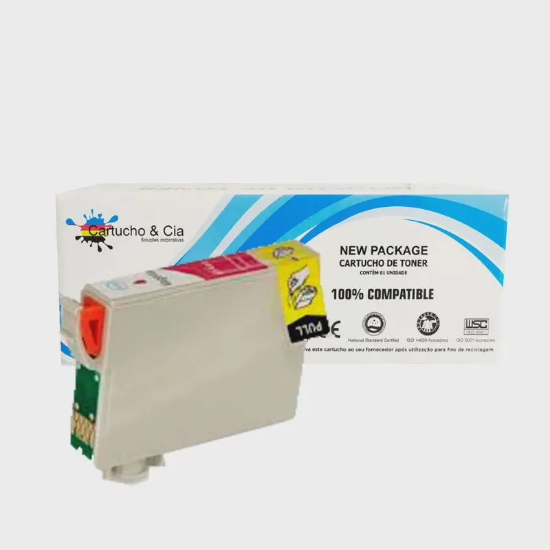 Cartucho de tinta compatível com epson T140320 T140 magenta T42WD TX620FWD TX560WD 15,8ML - Cartucho & Cia