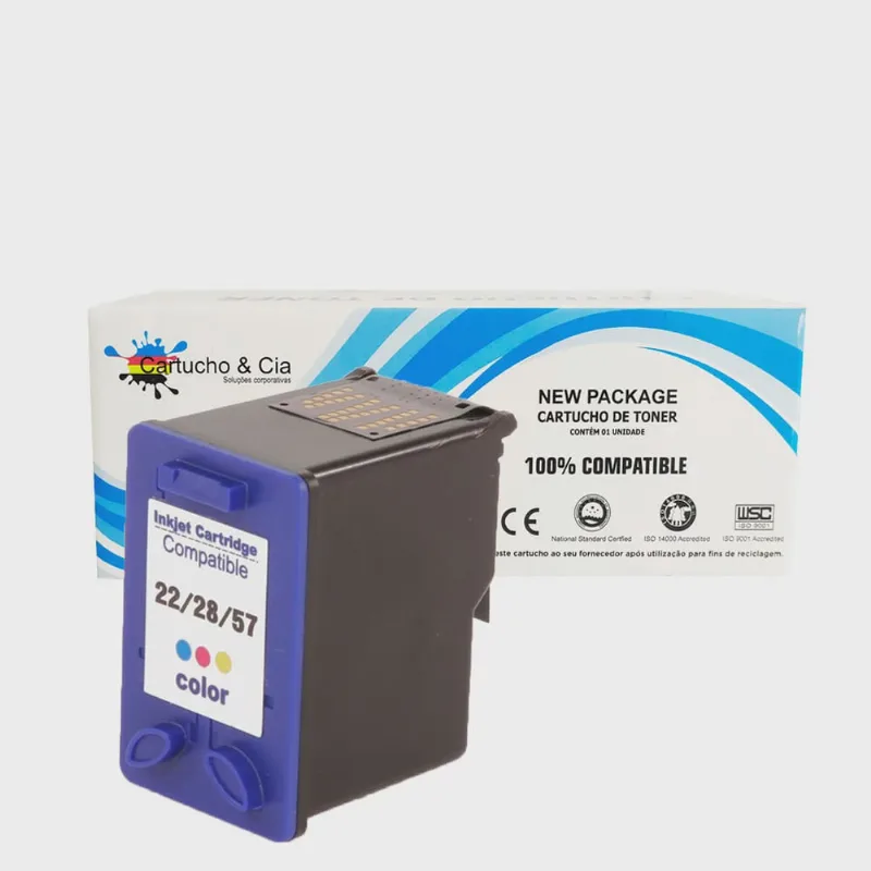 Cartucho de Tinta Compatível hp 22 Colorido C9352AB C9352AL