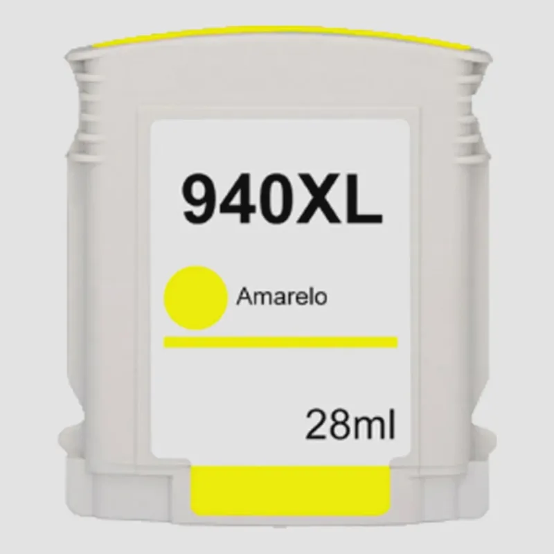 Cartucho de tinta compatível com hp 940XL 940 C4909AL amarelo 8500 8000 8500W 8000WL 28ML - Cartucho & Cia
