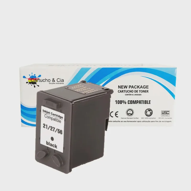 Cartucho de Tinta Comp 21xl C-9351CB C9351 Preto F4180 F380
