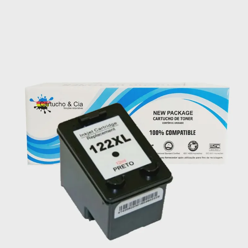 Cartucho de Tinta Compatível 122XL 122 CH563HB Preto