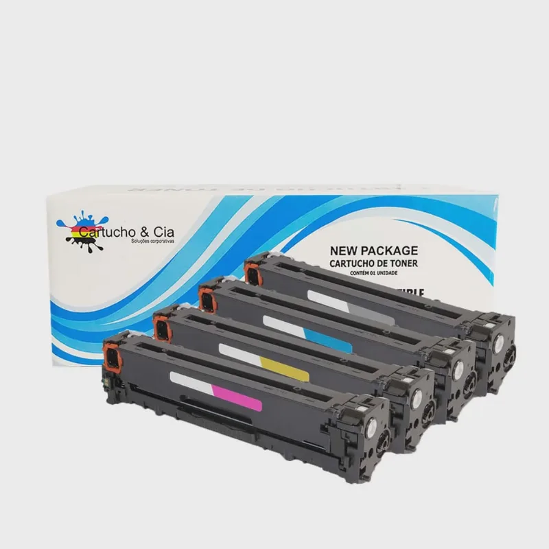 Kit 4x Cores Toner Compatível 128A Cm1415 Cp1525 b + c + y + m
