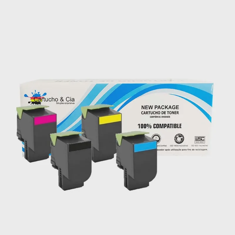 Kit 4x Toner Comp Lexmark 78C1XK0 cs / CX421 52X 62X b + c + y + m