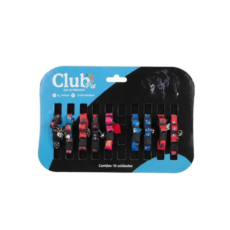 CLUB PET COLEIRA ELASTICA GUIZO PINGENTE GATO 1UN - petshop Malu