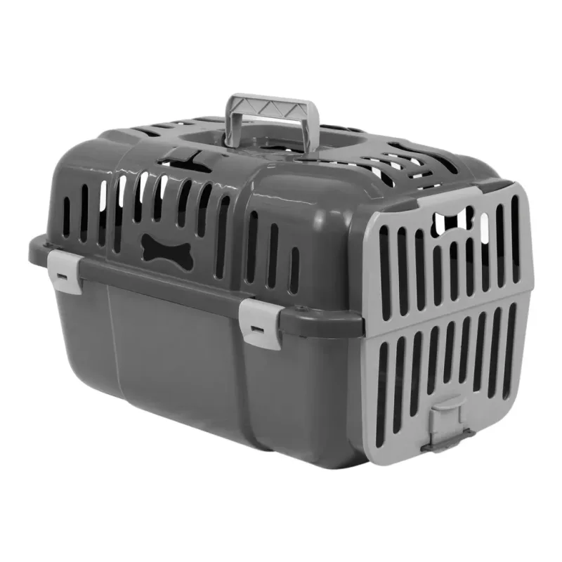 CLUB PET CAIXA DE TRANSPORTE N2 PRETO CINZA - petshop Malu