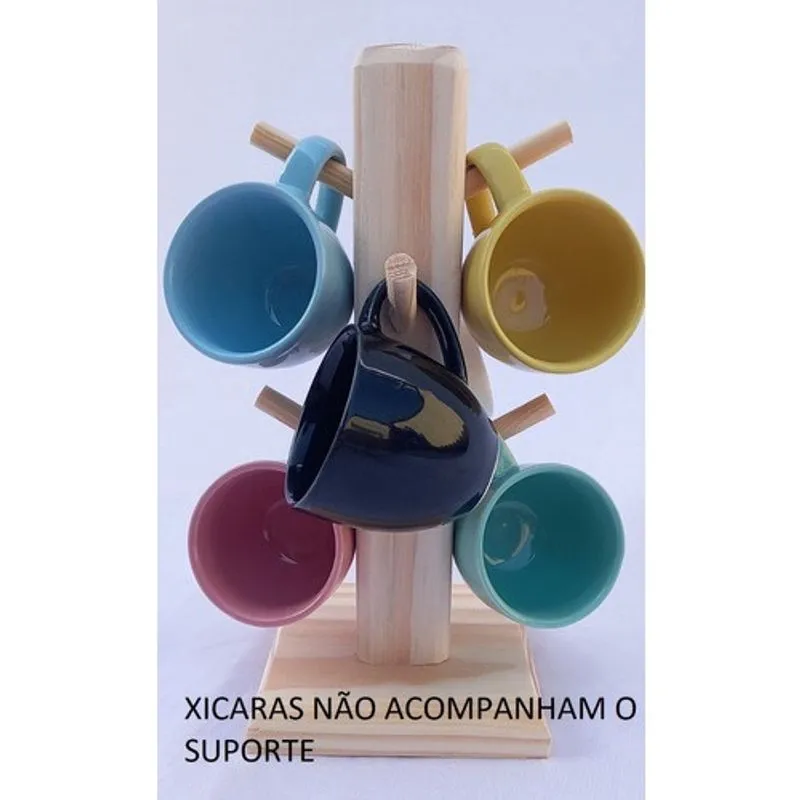 Suporte Para Canecas E Xícaras Café Chá Cozinha Em Madeira