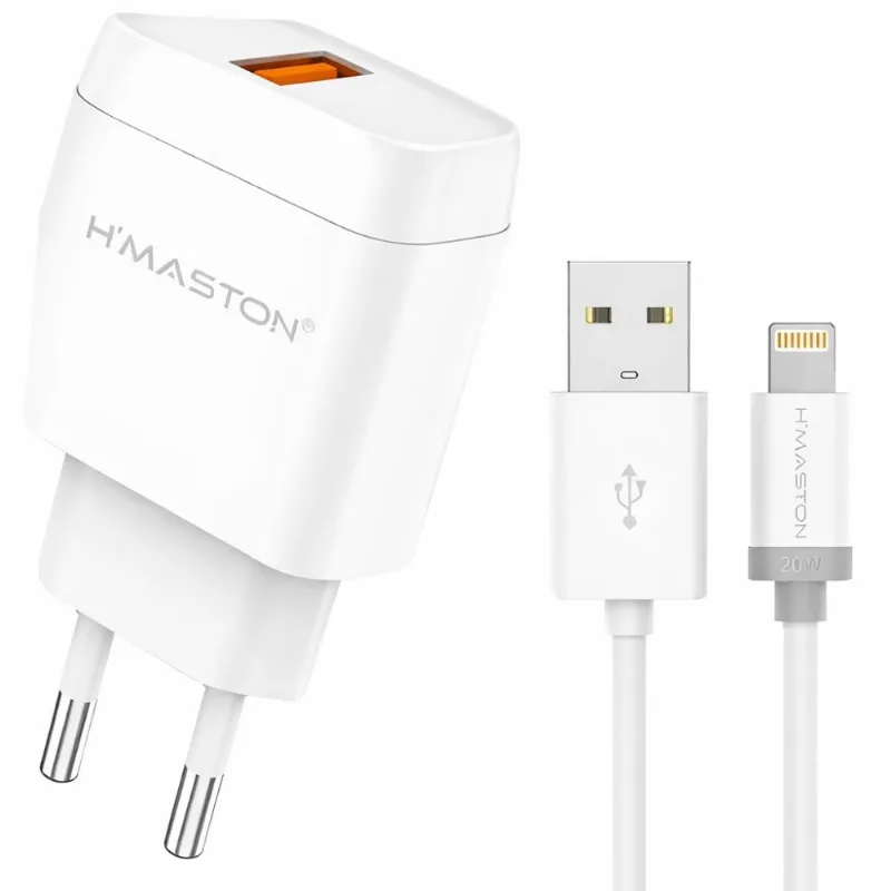 Carregador com Cabo Para IOS Turbo Branco - Y53-2 - H'Maston