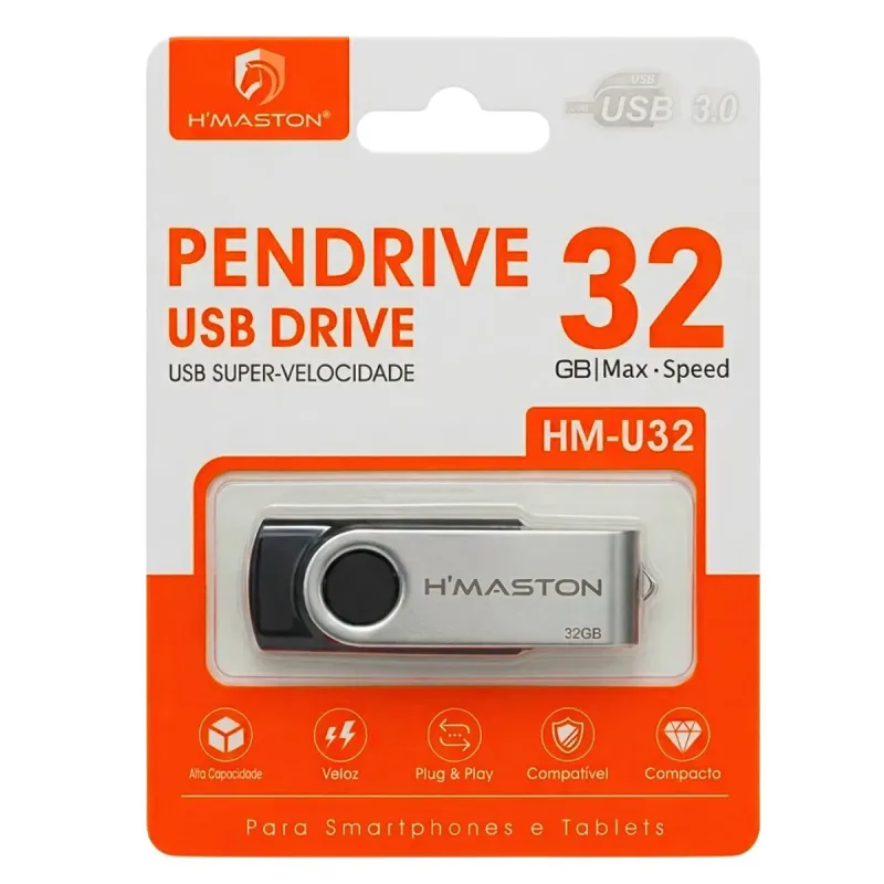 Pendrive Hmaston 32gb com Conector USB 3.0