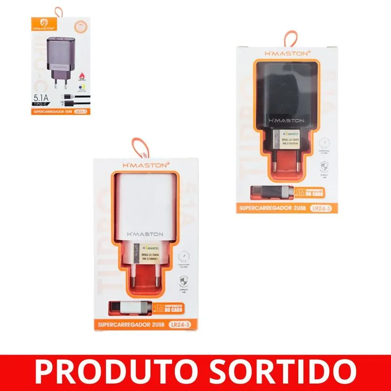 Carregador para Celular USB Tipo C 5.1A LR24-3 Hmaston - UN