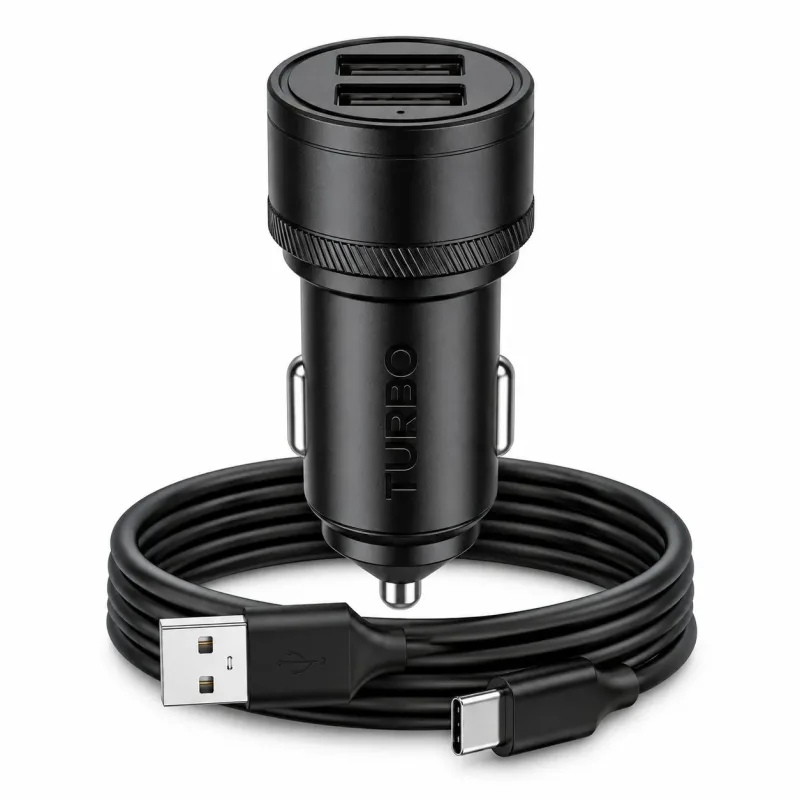 Carregador Veicular Hmaston Tipo C Duplo USB Turbo
